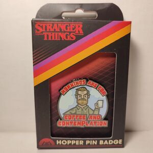 Stranger Things Hopper Coffee Contemplation Enamel Pin Badge Limited Edition